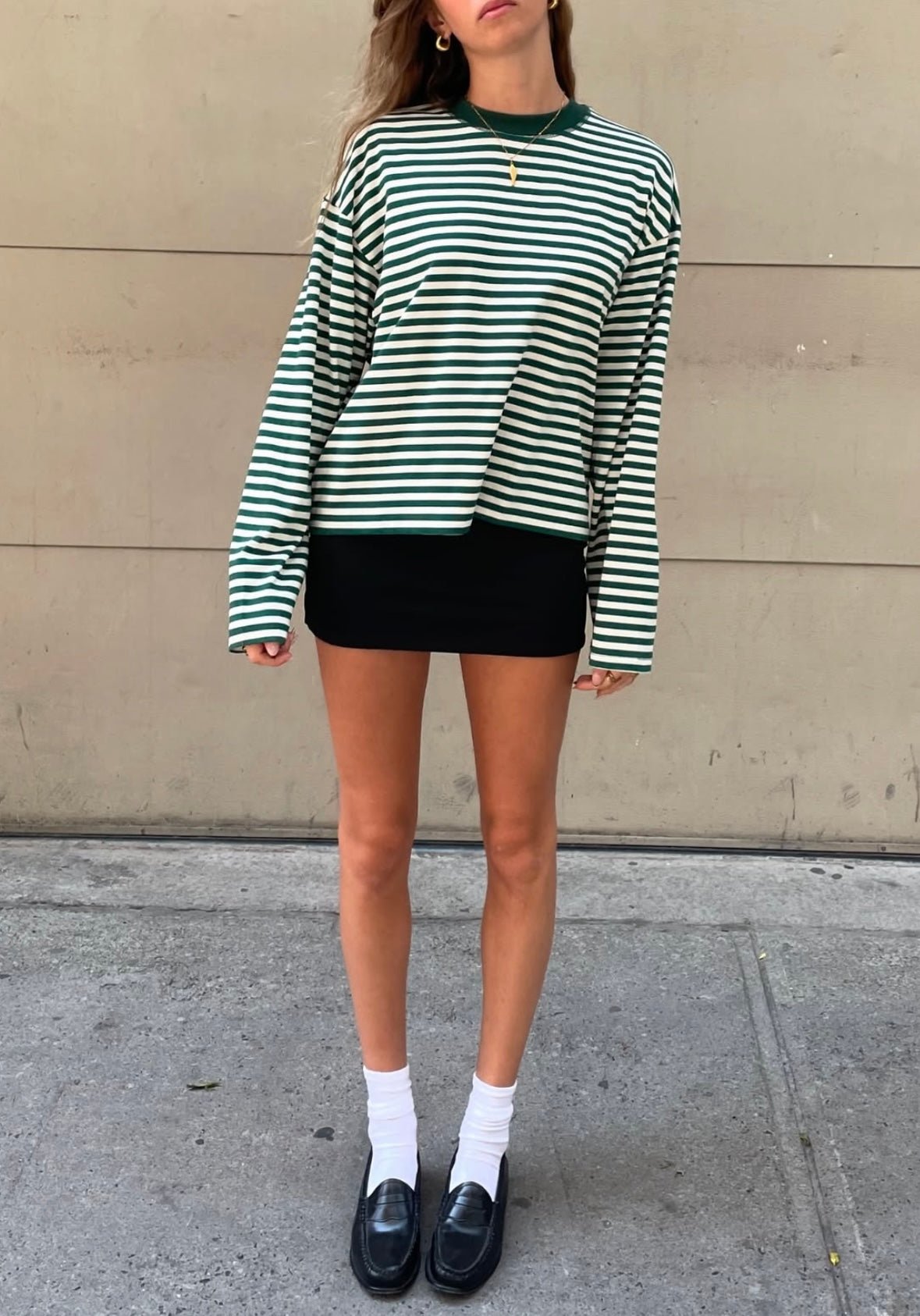Vivien oversized striksweater med striber