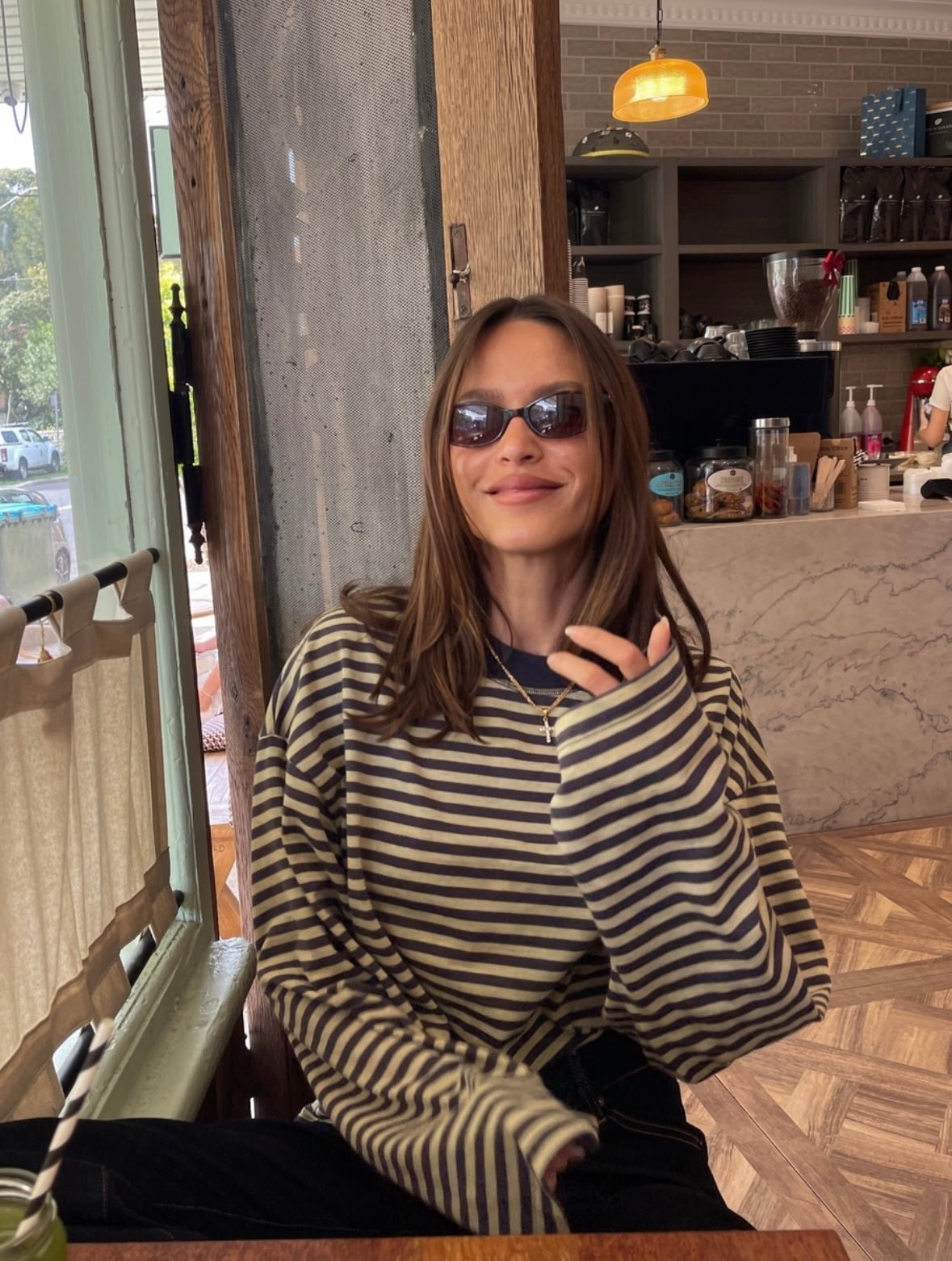 Vivien oversized striksweater med striber