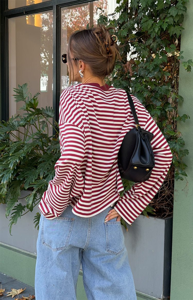 Vivien oversized striksweater med striber