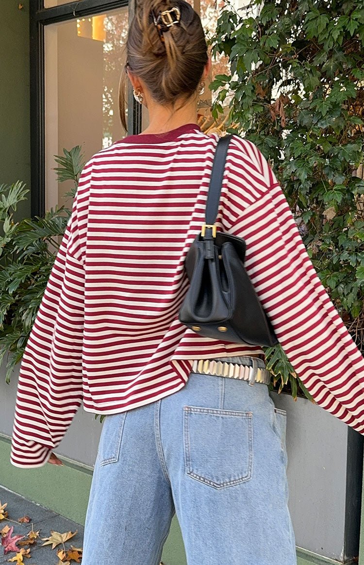 Vivien oversized striksweater med striber