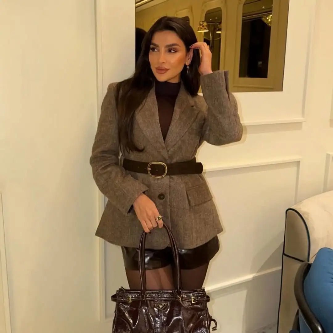 Yalina sildebensblazer med bælte