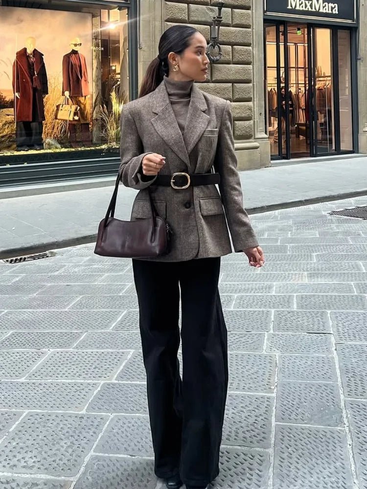 Yalina sildebensblazer med bælte