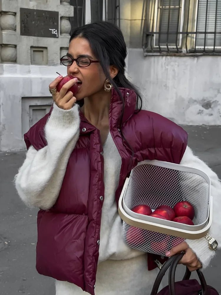 Zarina vatteret vestfrakke med kinakrave