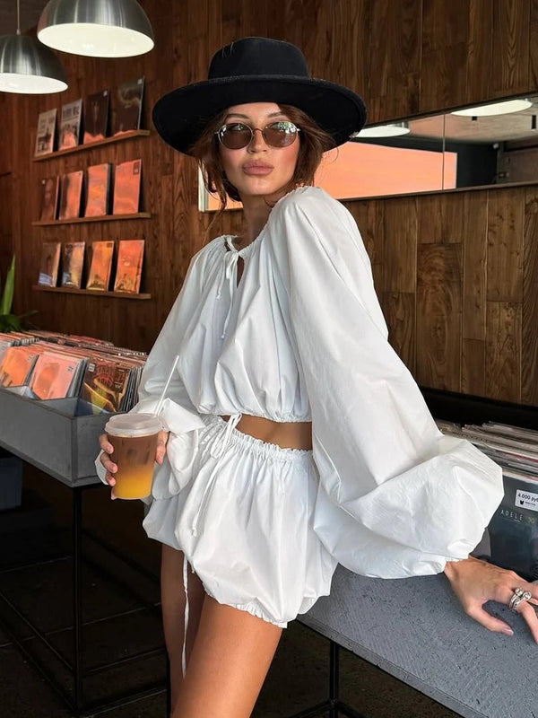Zoe Off-the-shoulder & Shorts Set